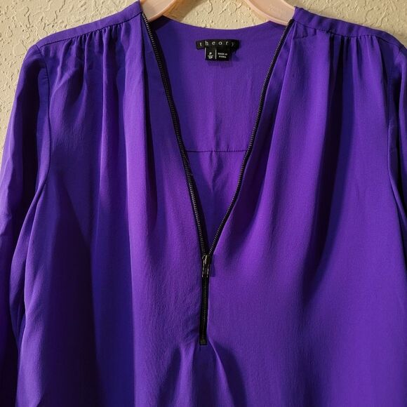 Theory purple silk blouse size P - Picture 8 of 10